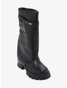 Azalea Wang Black Pullover Combat Boots, , hi-res