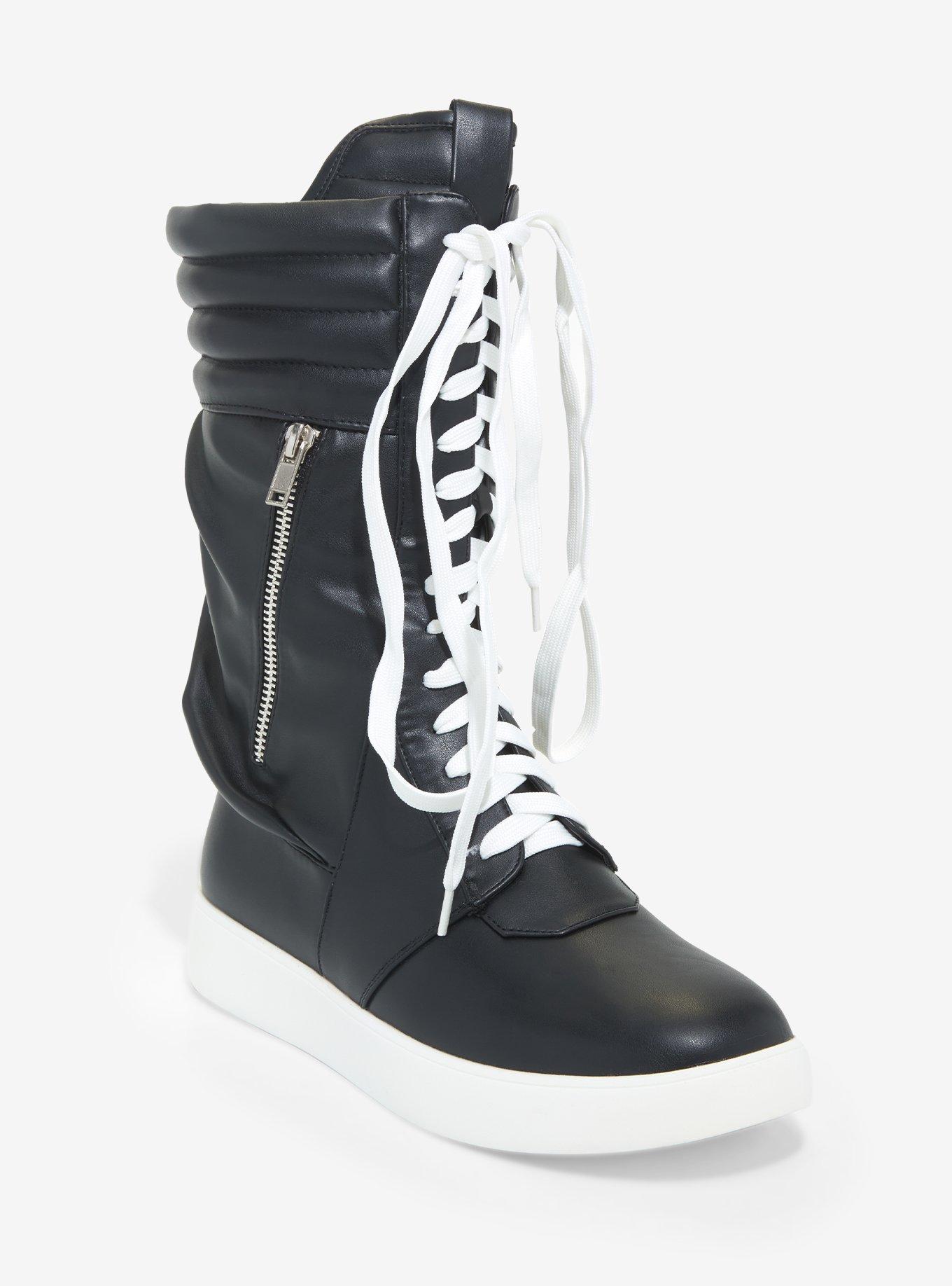 Azalea Wang Lace-Up Hi-Top Sneakers, BLACK, hi-res