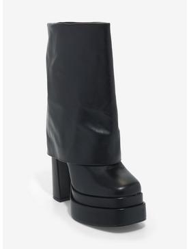 Azalea Wang Black Pullover Platform Boots, , hi-res