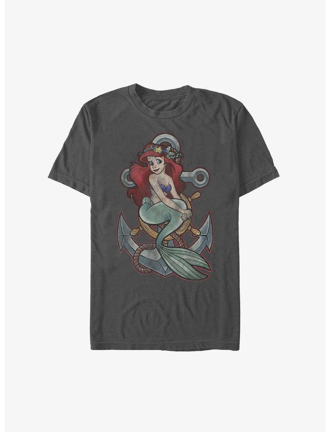 Disney The Little Mermaid Ariel Anchor T-Shirt, CHARCOAL, hi-res