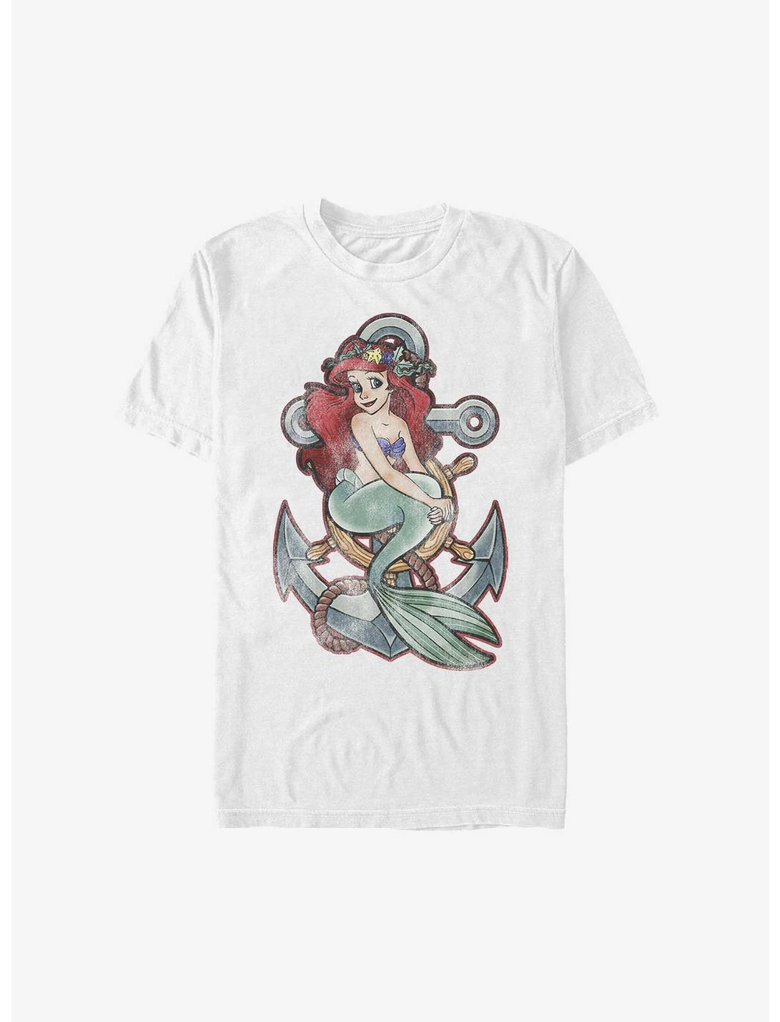 Disney The Little Mermaid Ariel Anchor T-Shirt, WHITE, hi-res