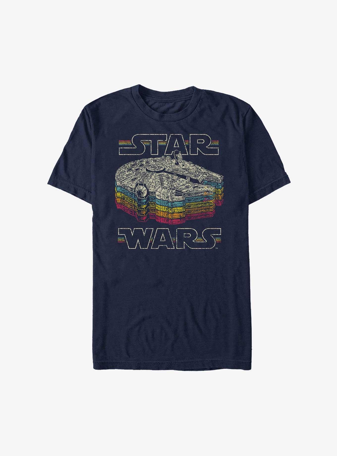 Star Wars Retro Millennium Falcon T-Shirt, NAVY, hi-res