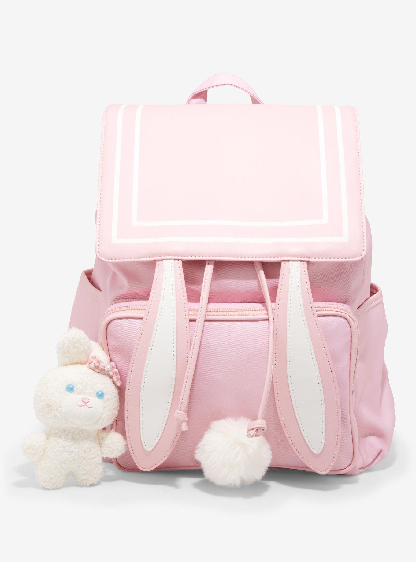 Sweet Pink Angel Bunny Rabbit Backpack Book Bag Satchel Kawaii