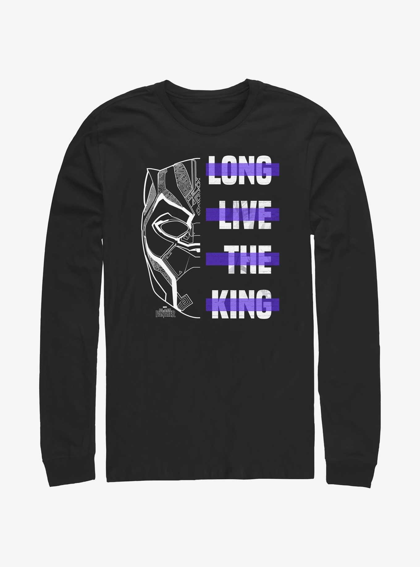 Marvel Black Panther Long Live The King Long-Sleeve T-Shirt, BLACK, hi-res