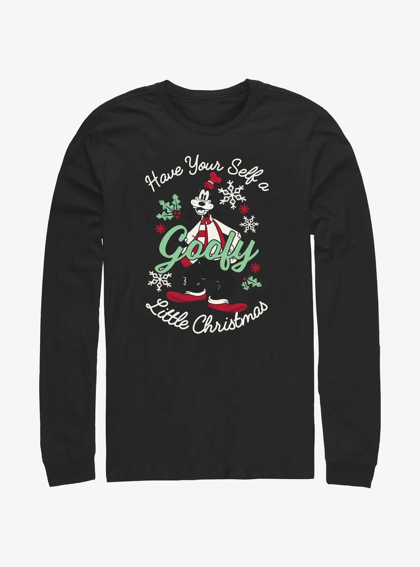 Disney Goofy Little Christmas Black Long-Sleeve T-Shirt, BLACK, hi-res