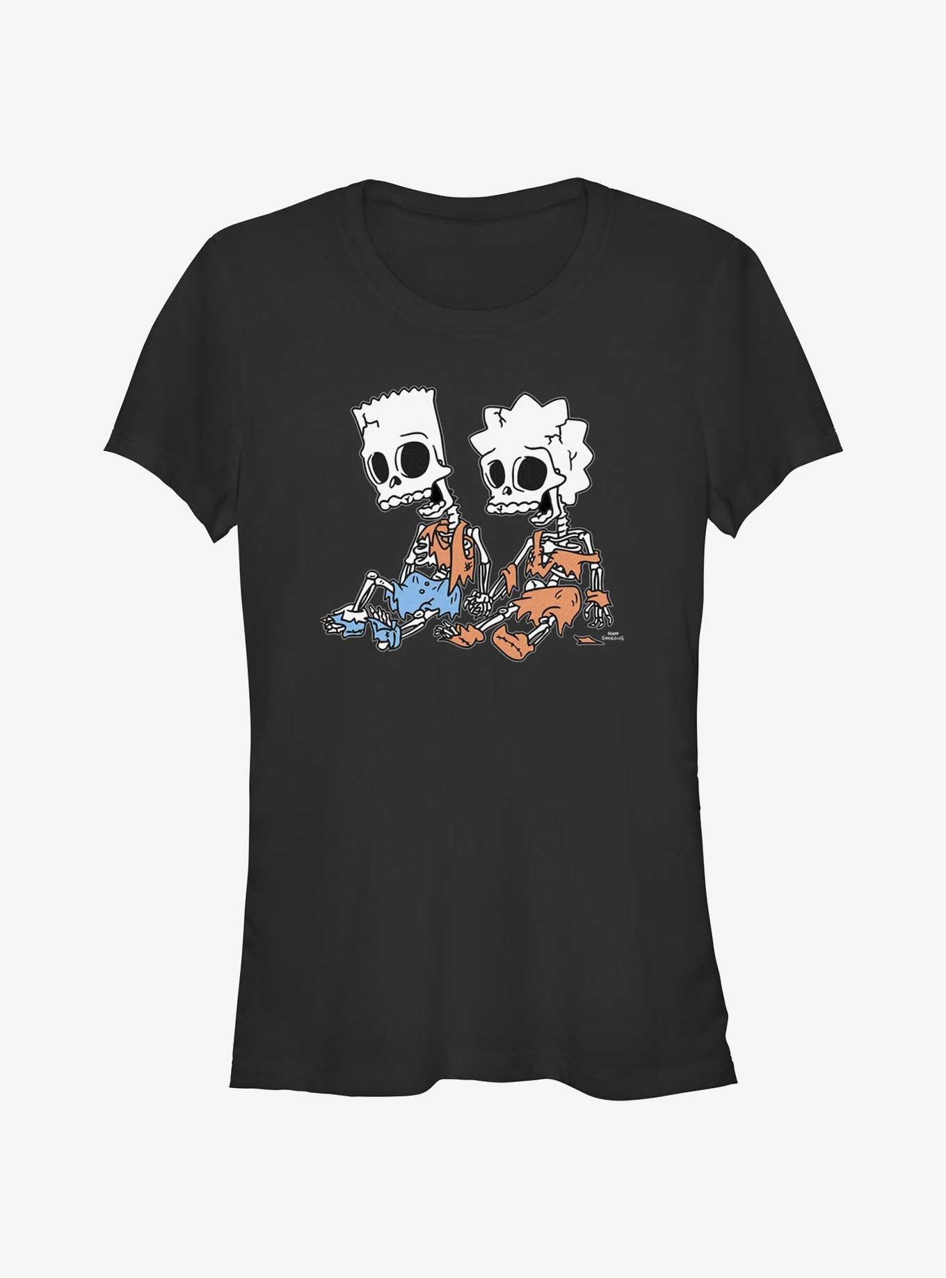 The Simpsons Skeleton Bart & Lisa Girls T-Shirt, BLACK, hi-res