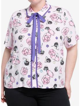 Her Universe Studio Ghibli Spirited Away Soot Sprites Floral Woven Button-Up Plus Size, , hi-res