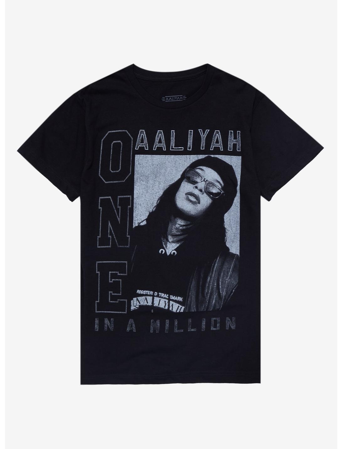 Aaliyah One In A Million Portrait T-Shirt, BLACK, hi-res
