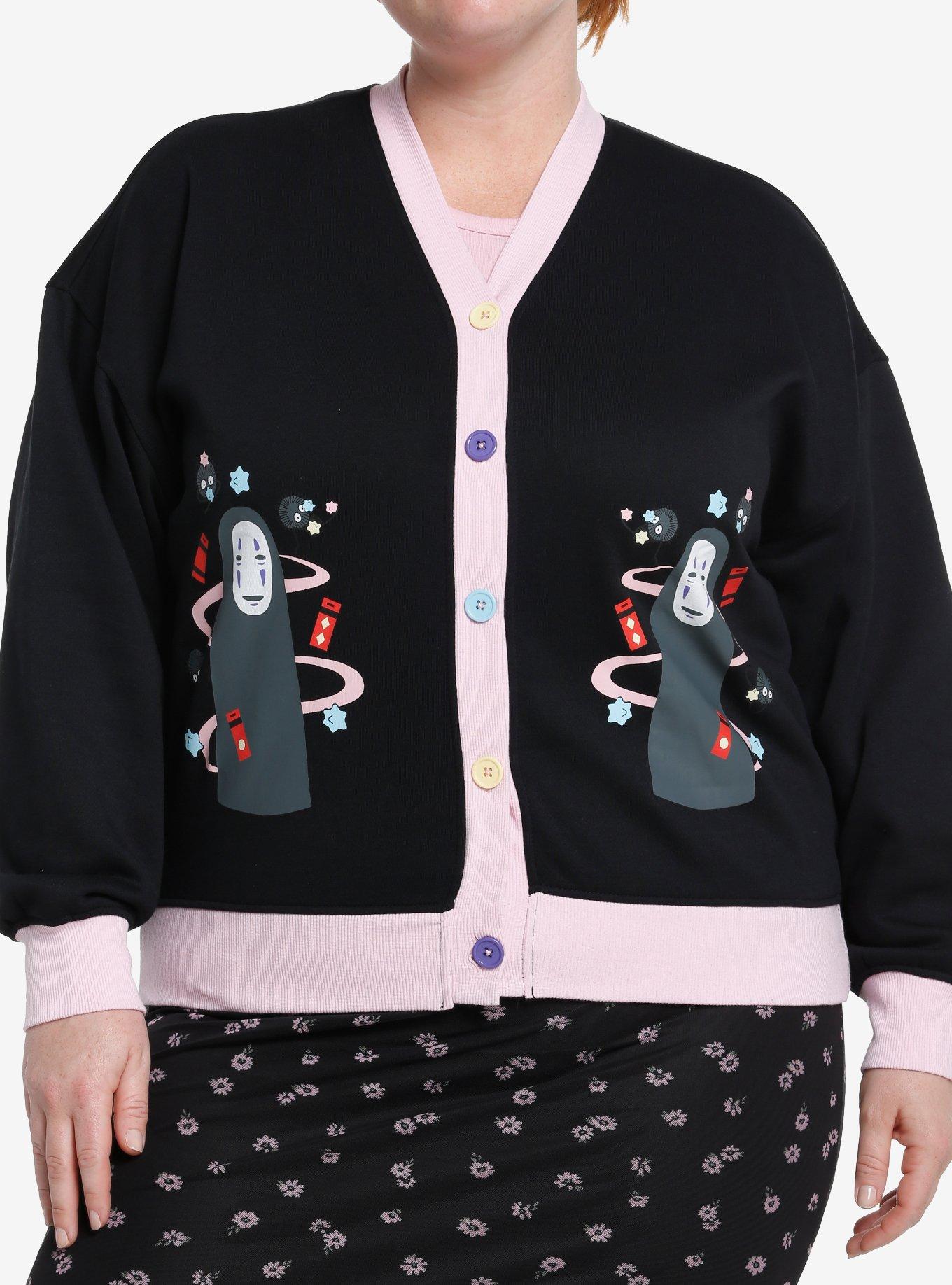 Her Universe Studio Ghibli Spirited Away No-Face Bathhouse Cardigan Plus Size, BLACK  PINK, hi-res