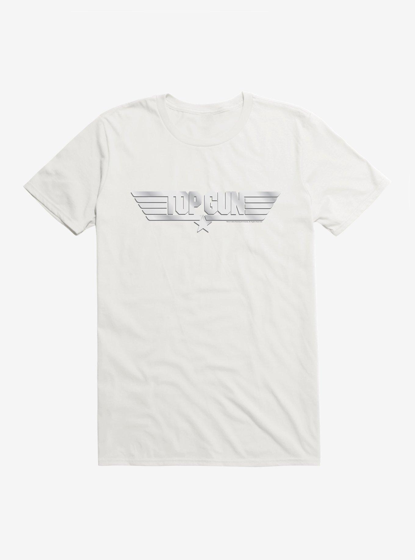 Top Gun Metal Logo T-Shirt, WHITE, hi-res