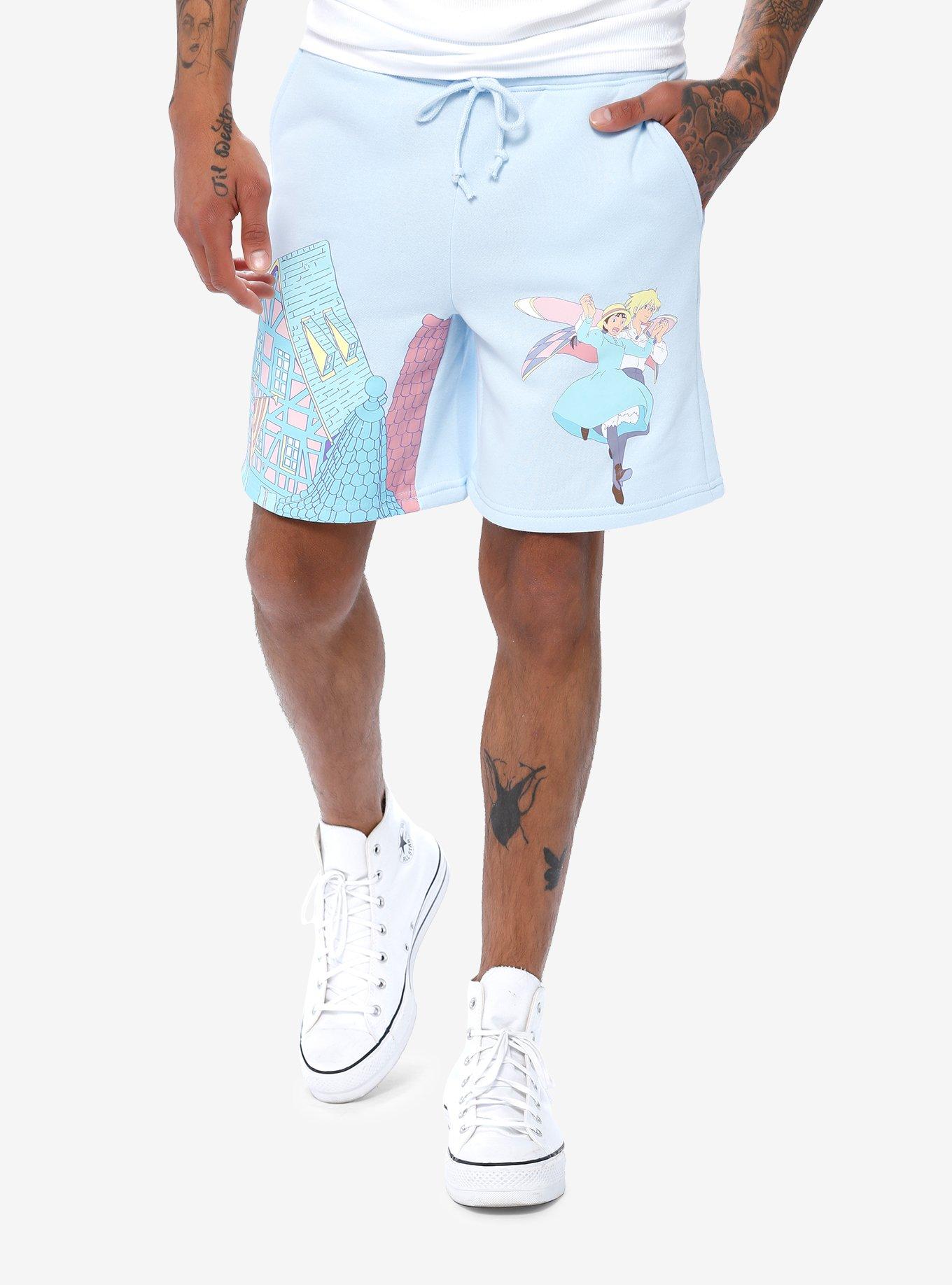 Our Universe Studio Ghibli Howl's Moving Castle Pastel Scene Lounge Shorts, LIGHT BLUE, hi-res