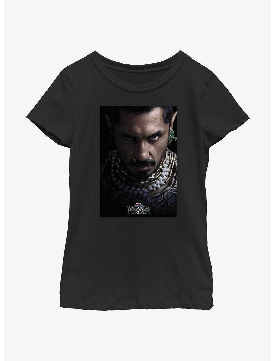 Marvel Black Panther: Wakanda Forever Namor Movie Poster Youth Girls T-Shirt, BLACK, hi-res