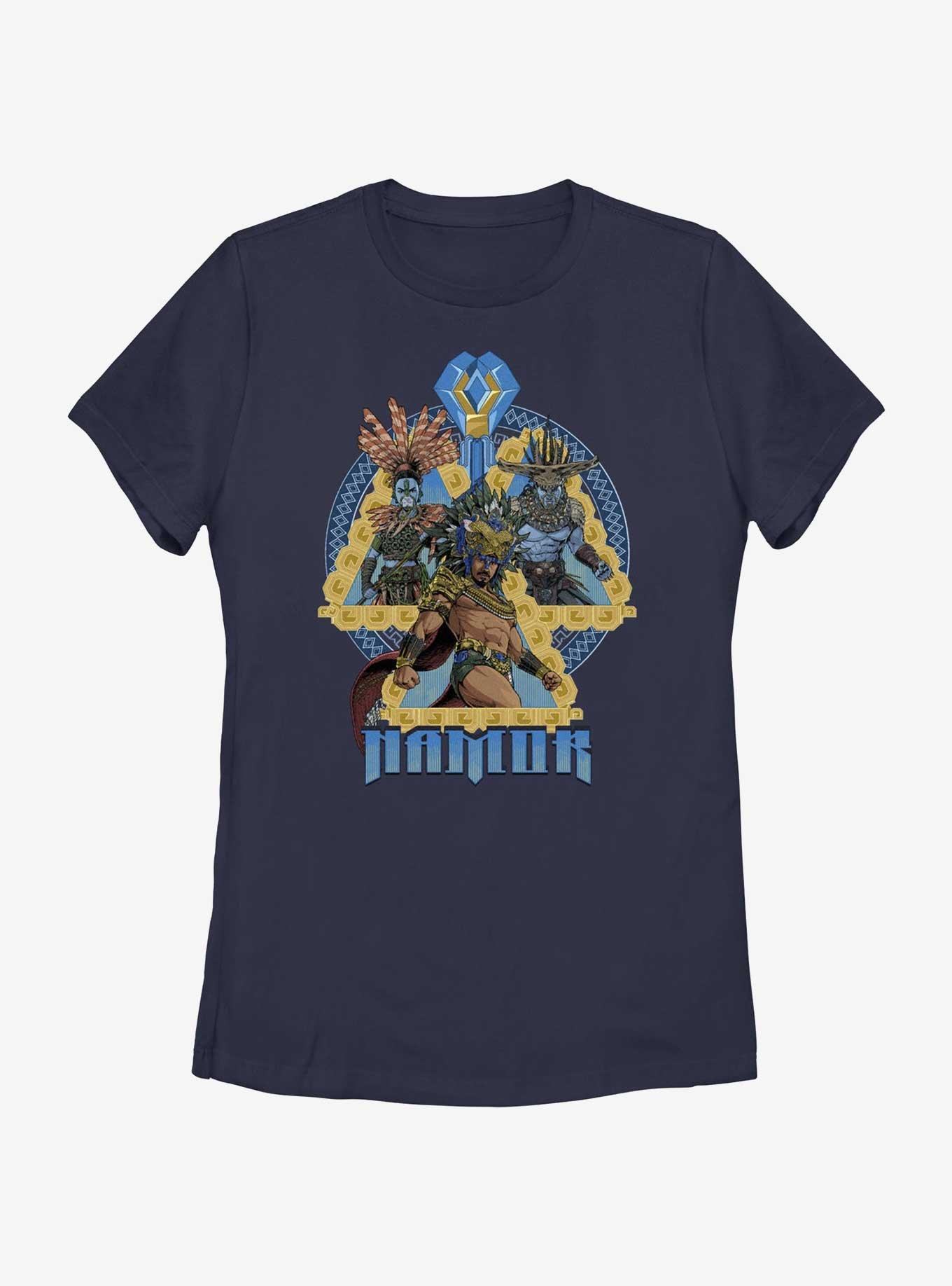 Marvel Black Panther: Wakanda Forever Namor Talokan Force Womens T-Shirt, NAVY, hi-res