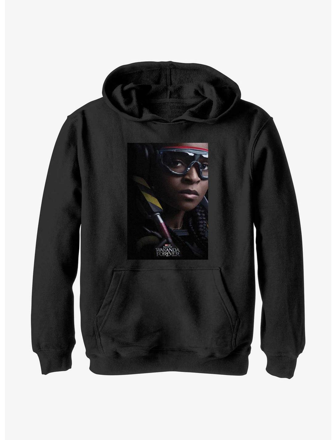 Marvel Black Panther: Wakanda Forever Iron Heart Movie Poster Youth Hoodie, BLACK, hi-res
