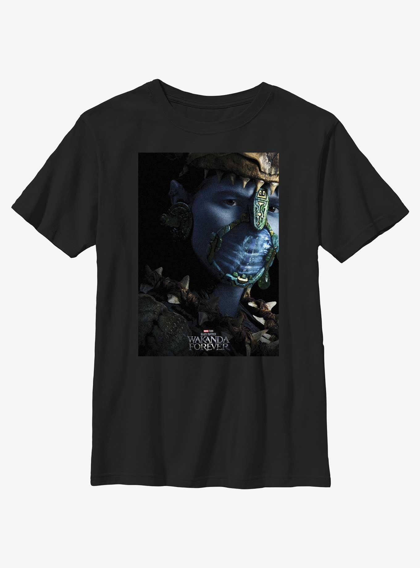 Marvel Black Panther: Wakanda Forever Attuma Movie Poster Youth T-Shirt, BLACK, hi-res