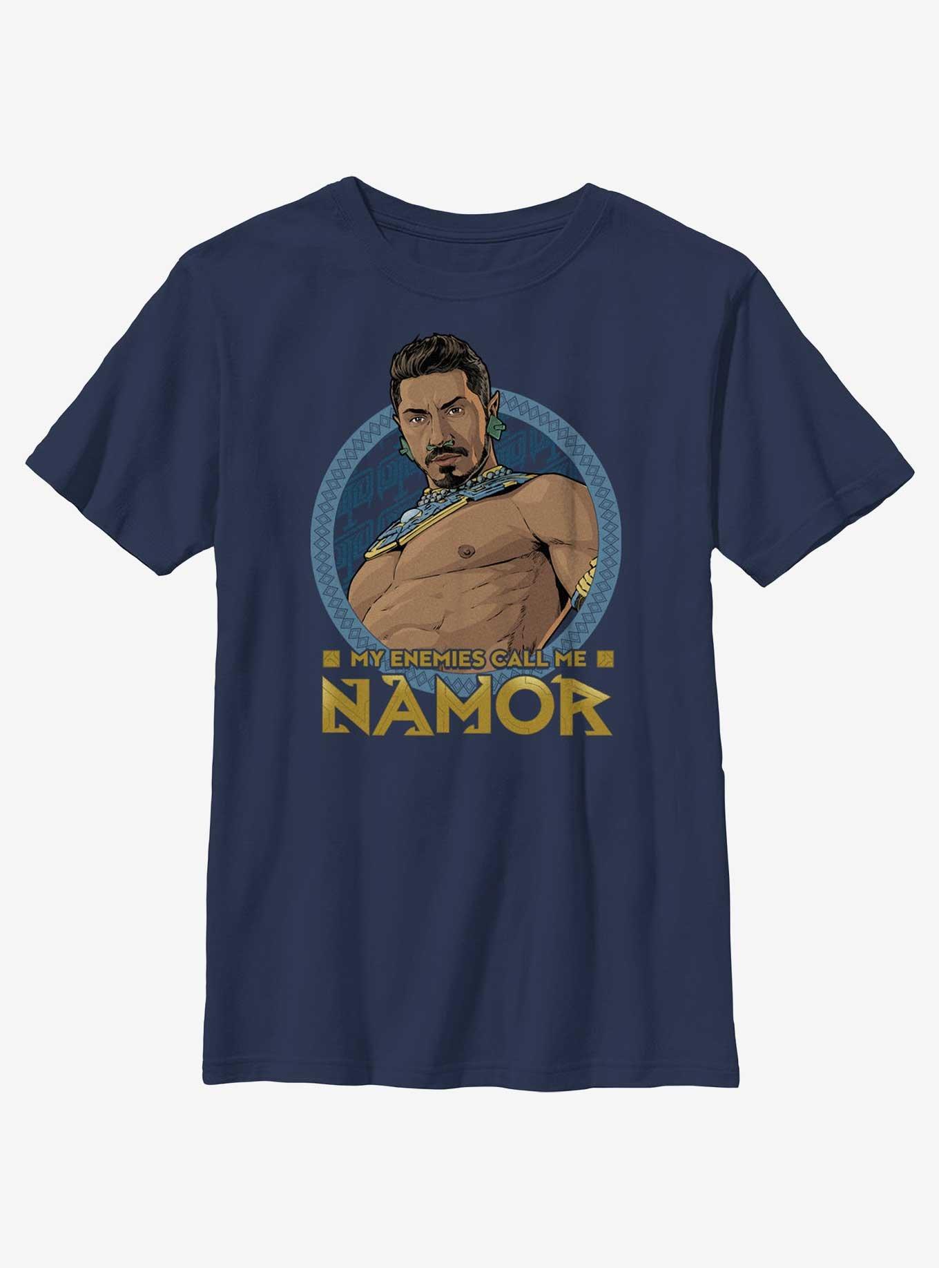 Marvel Black Panther: Wakanda Forever My Enemies Call Me Namor Icon Youth T-Shirt, , hi-res