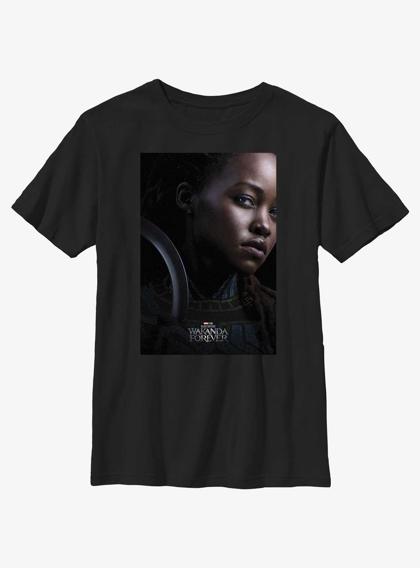 Marvel Black Panther: Wakanda Forever Nakia Movie Poster Youth T-Shirt, BLACK, hi-res