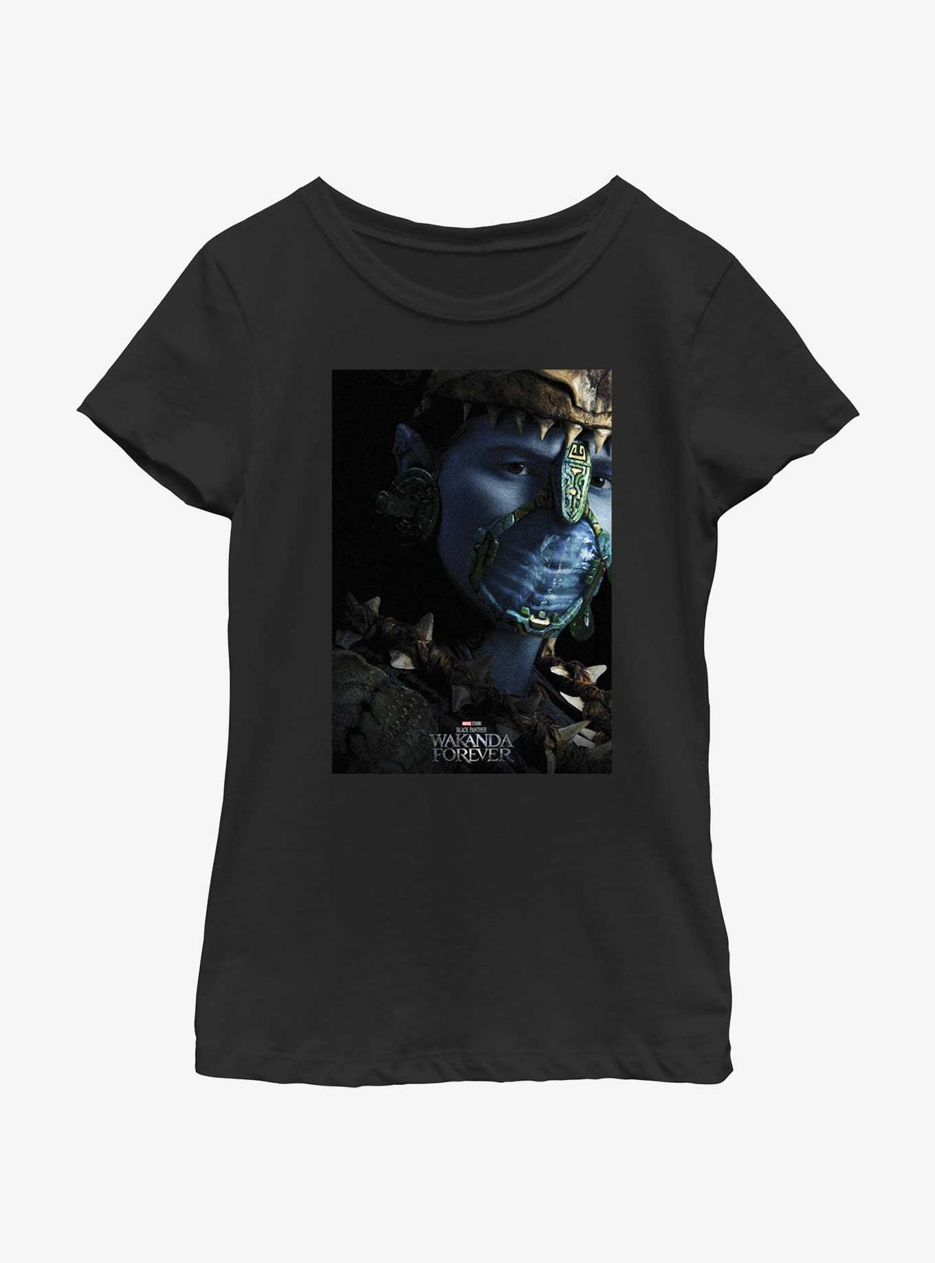 Marvel Black Panther: Wakanda Forever Attuma Movie Poster Youth Girls T-Shirt, BLACK, hi-res