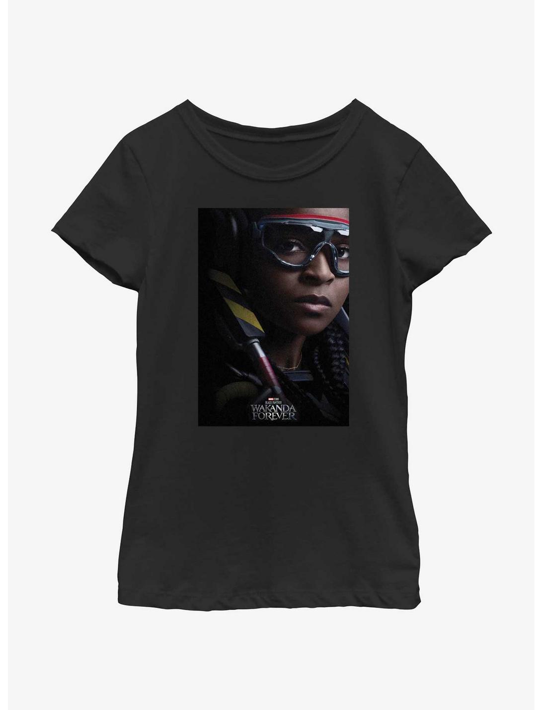 Marvel Black Panther: Wakanda Forever Iron Heart Movie Poster Youth Girls T-Shirt, BLACK, hi-res