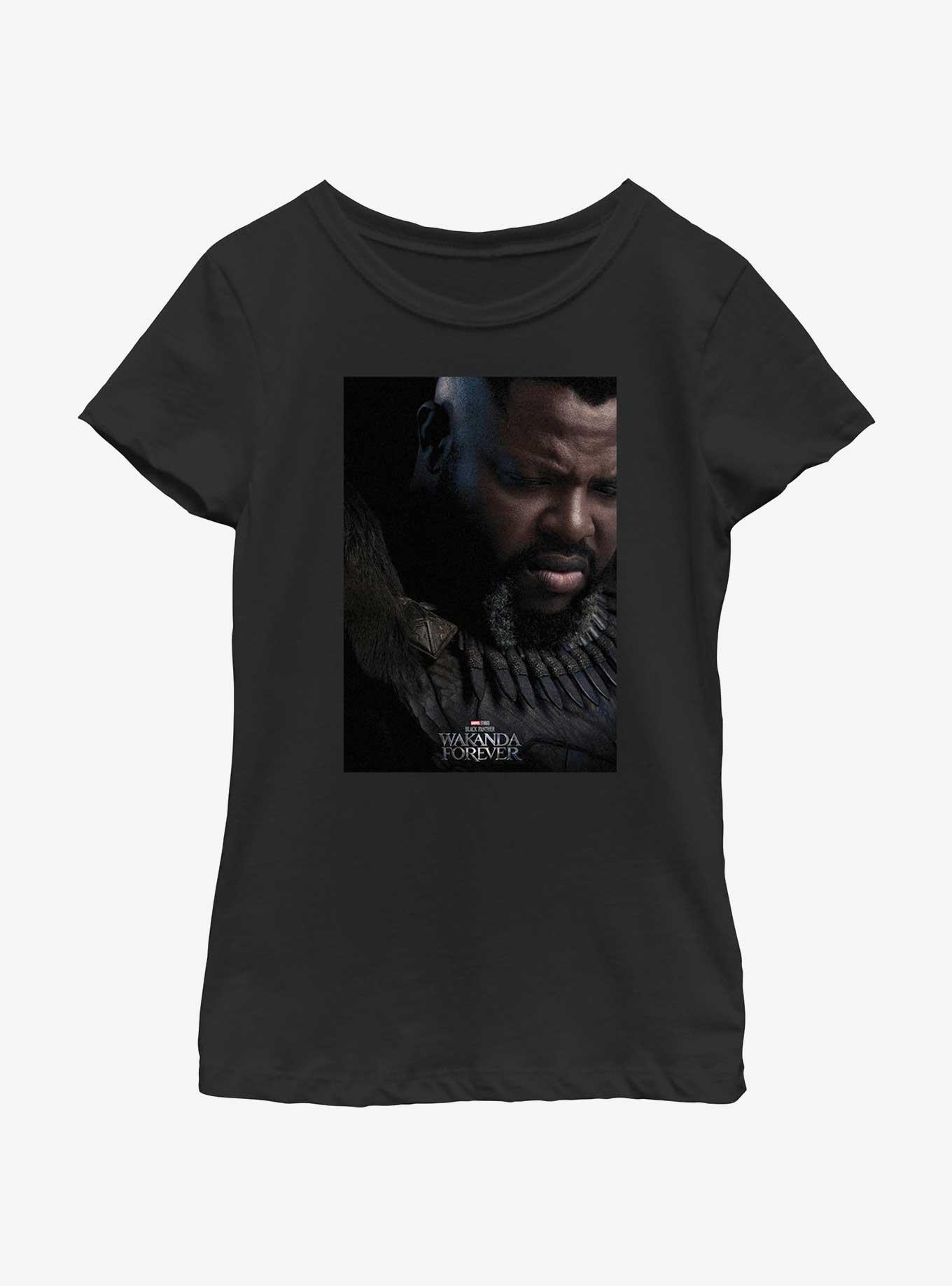 Marvel Black Panther: Wakanda Forever M'Baku Movie Poster Youth Girls T-Shirt, BLACK, hi-res