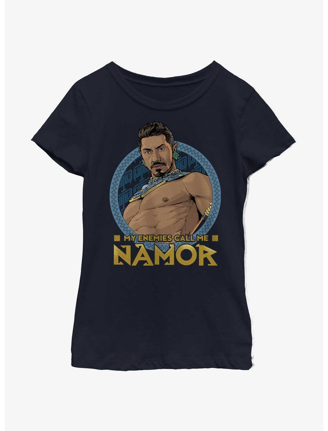 Marvel Black Panther: Wakanda Forever My Enemies Call Me Namor Icon Youth Girls T-Shirt, WHITE, hi-res