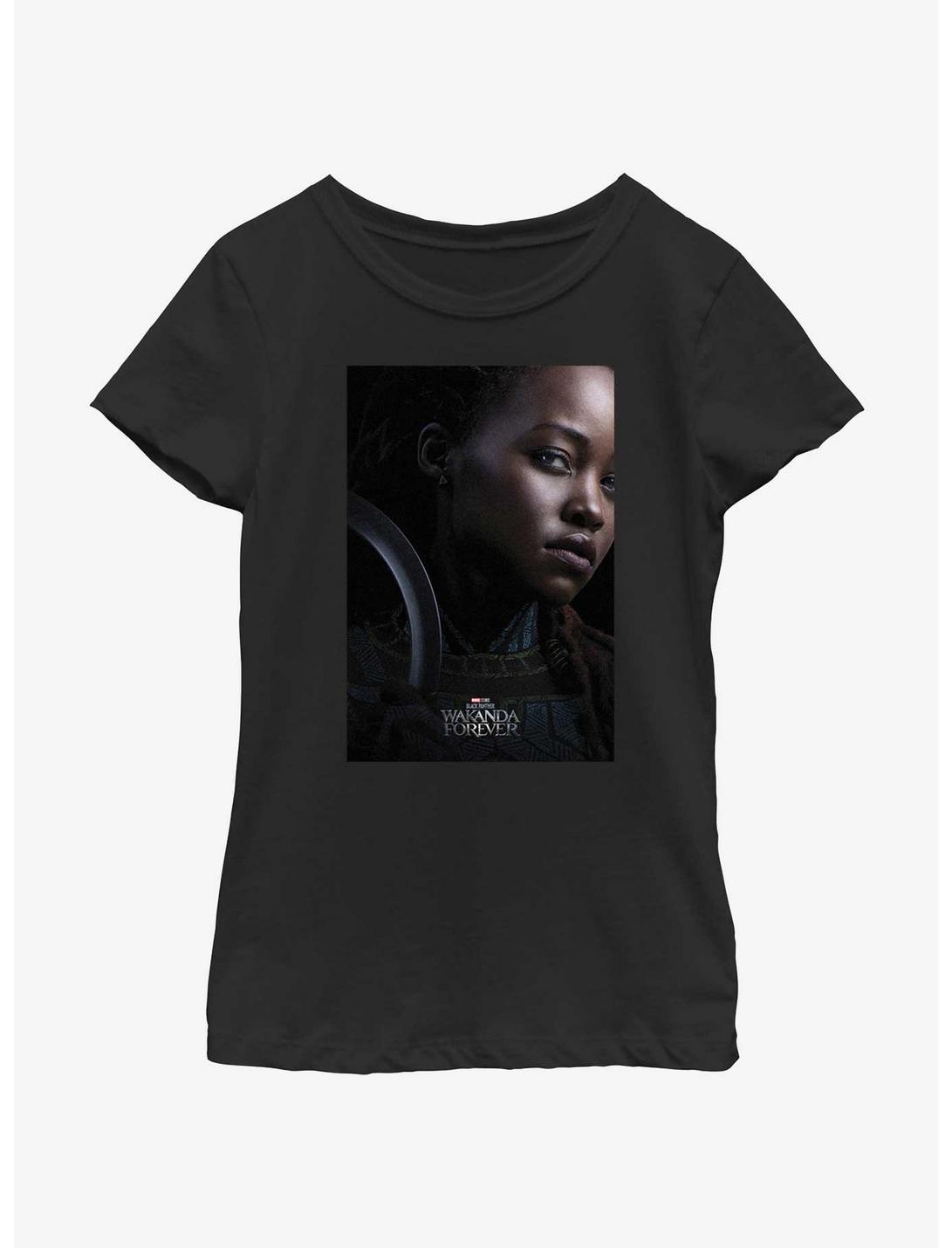 Marvel Black Panther: Wakanda Forever Nakia Movie Poster Youth Girls T-Shirt, BLACK, hi-res