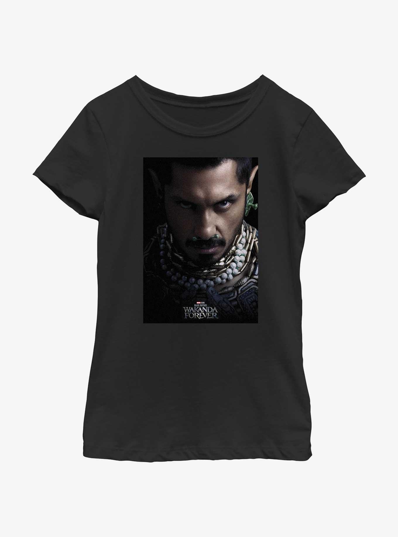 Marvel Black Panther: Wakanda Forever Namor Movie Poster Youth Girls T-Shirt, BLACK, hi-res