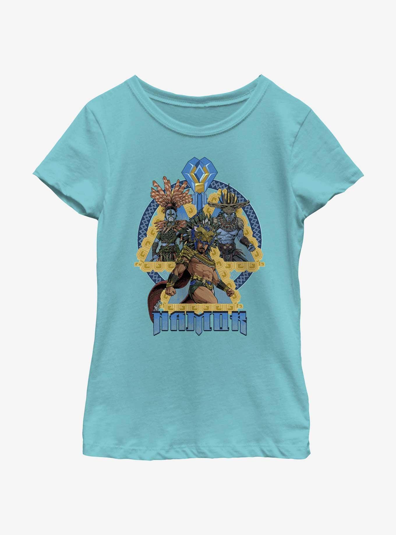 Marvel Black Panther: Wakanda Forever Namor Talokan Force Youth Girls T-Shirt, TAHI BLUE, hi-res