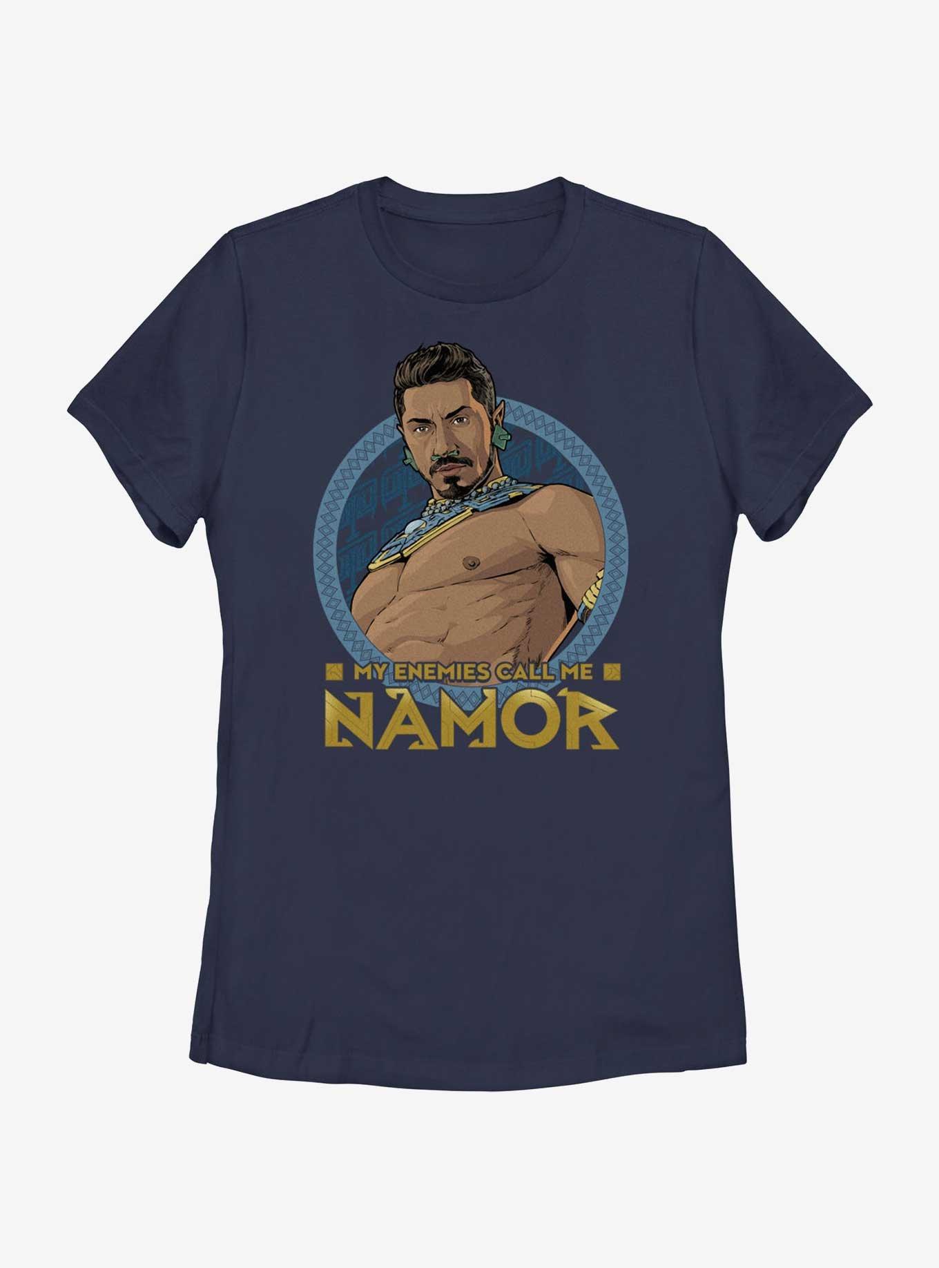 Marvel Black Panther: Wakanda Forever My Enemies Call Me Namor Icon Womens T-Shirt, BLACK, hi-res