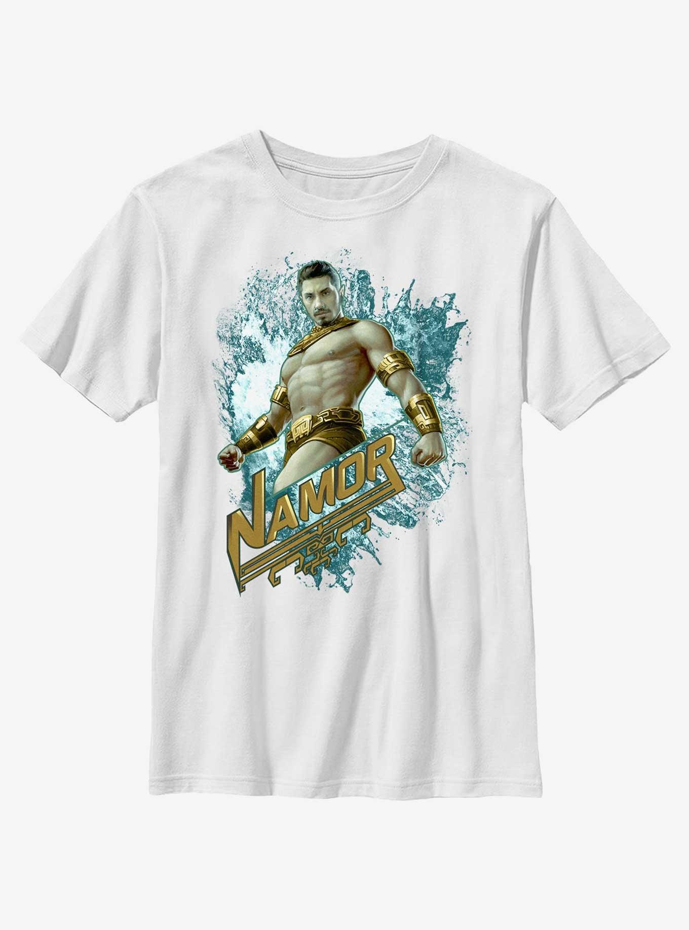 Marvel Black Panther: Wakanda Forever Namor Pop Youth T-Shirt, WHITE, hi-res