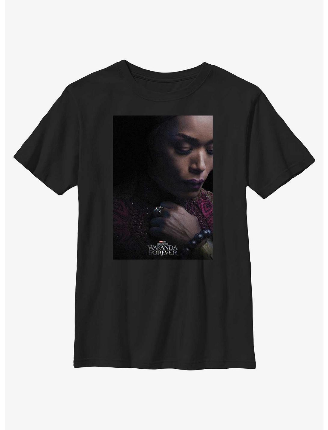 Marvel Black Panther: Wakanda Forever Queen Ramonda Movie Poster Youth T-Shirt, BLACK, hi-res