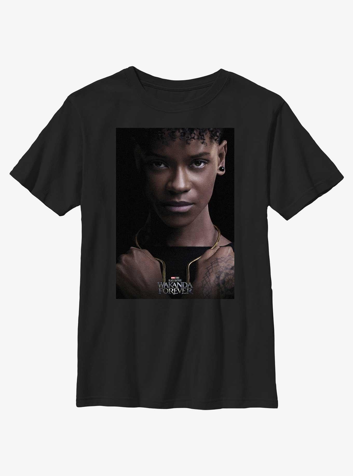 Marvel Black Panther: Wakanda Forever Shuri Movie Poster Youth T-Shirt, BLACK, hi-res