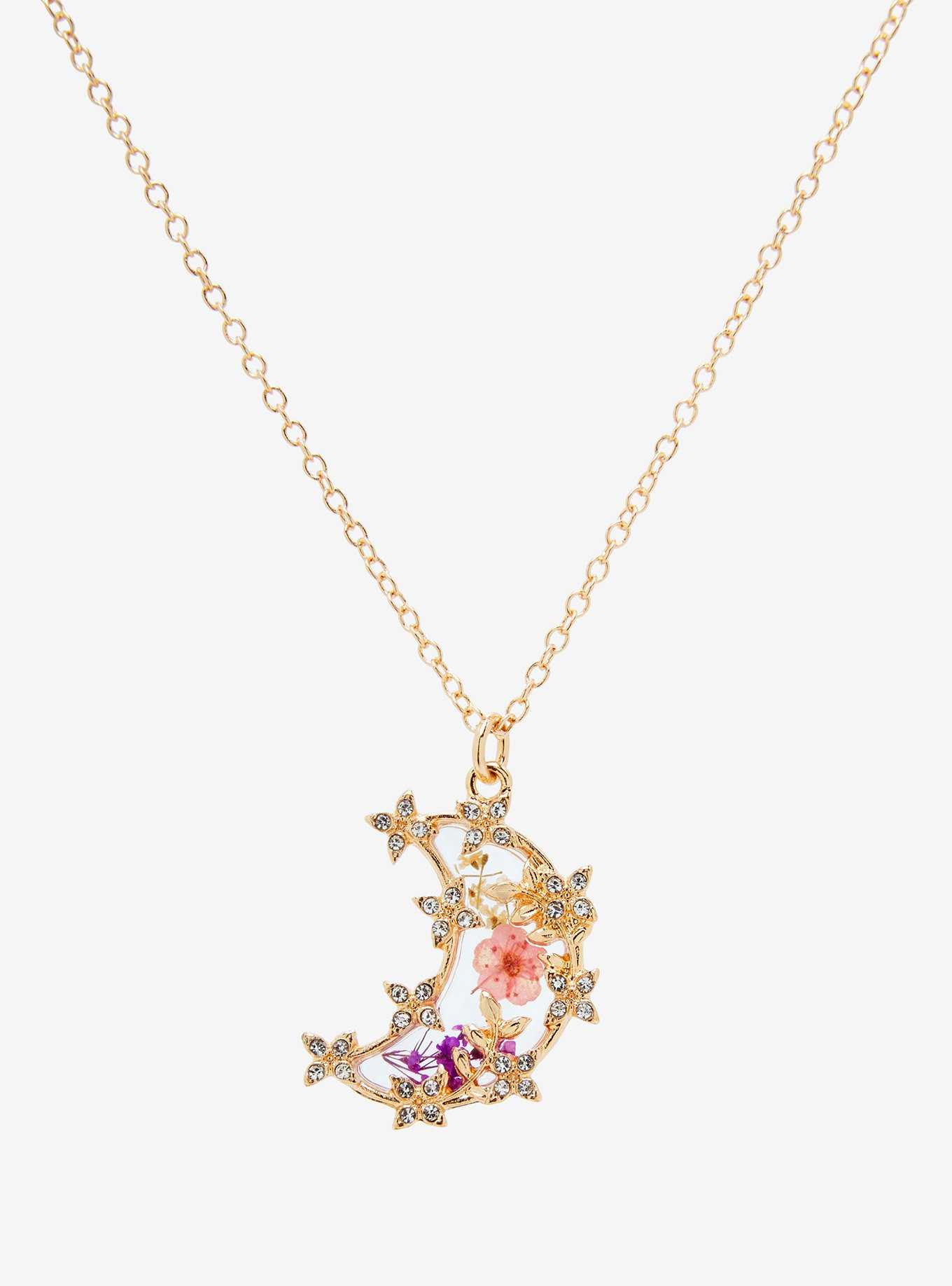 Celestial Pressed Sakura Blossoms Necklace - BoxLunch Exclusive, , hi-res