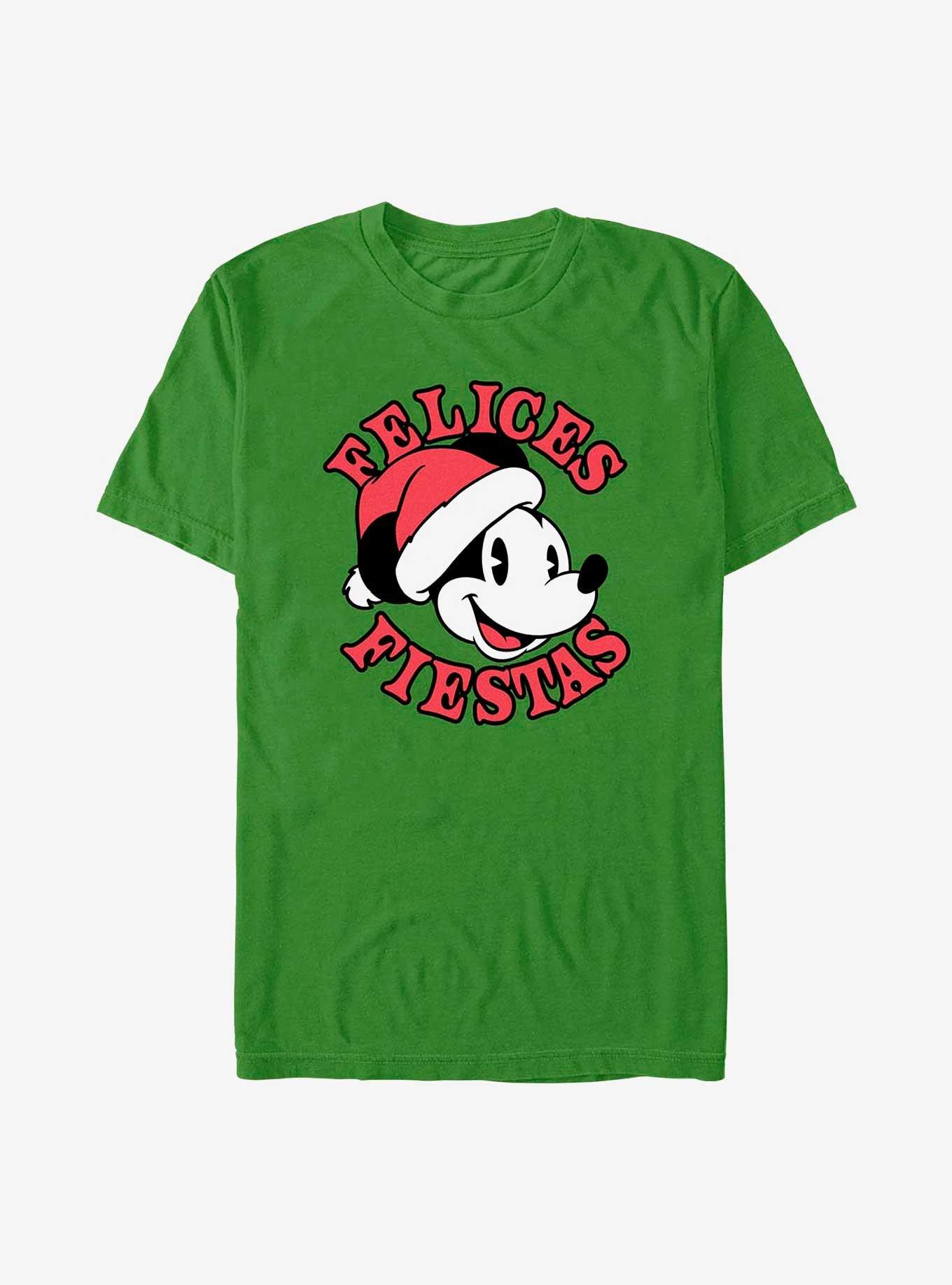 Disney Mickey Mouse Felices Fiestas Happy Holidays in Spanish T-Shirt, KELLY, hi-res