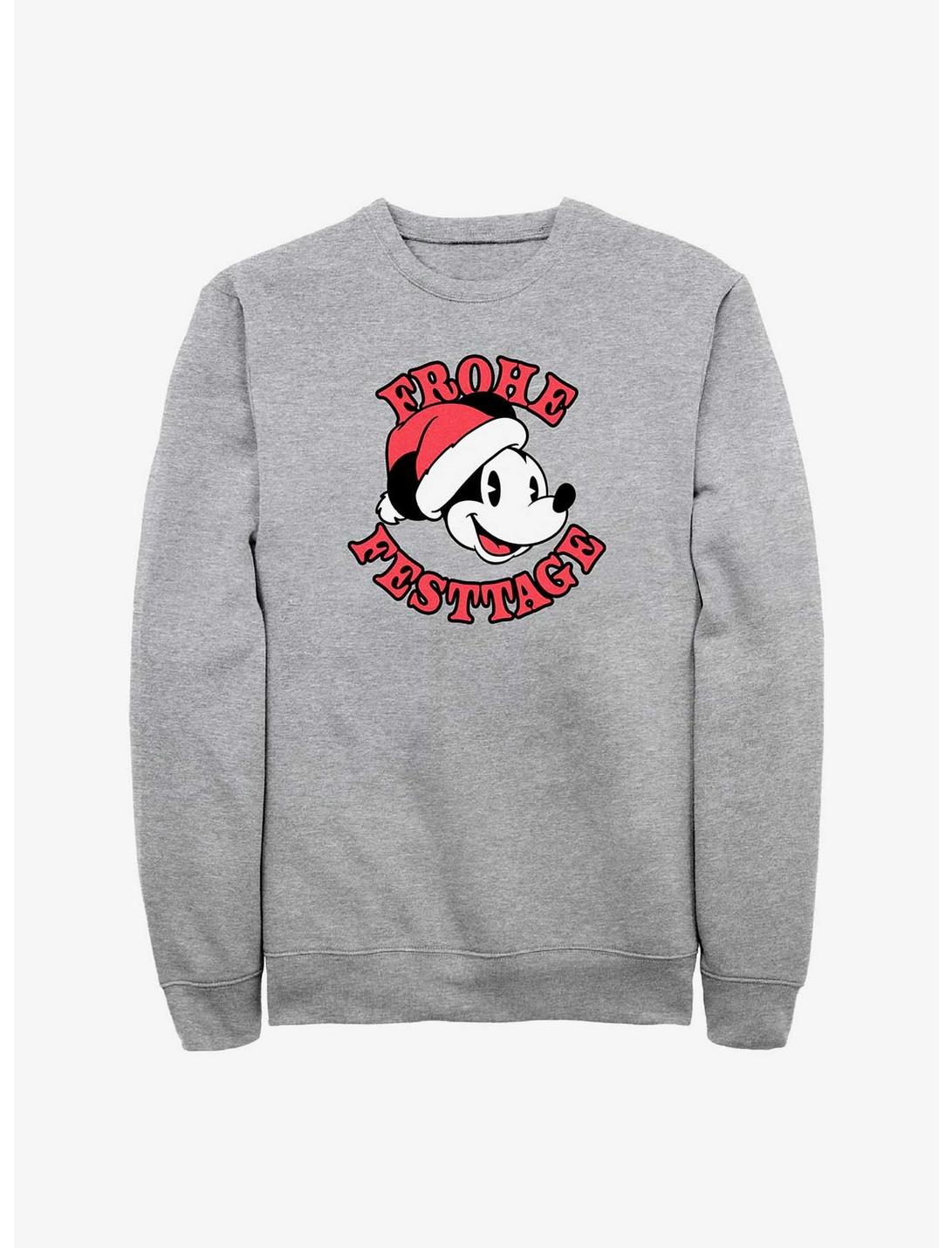 Disney Mickey Mouse Frohe Festtage Happy Holidays in German Sweatshirt, ATH HTR, hi-res