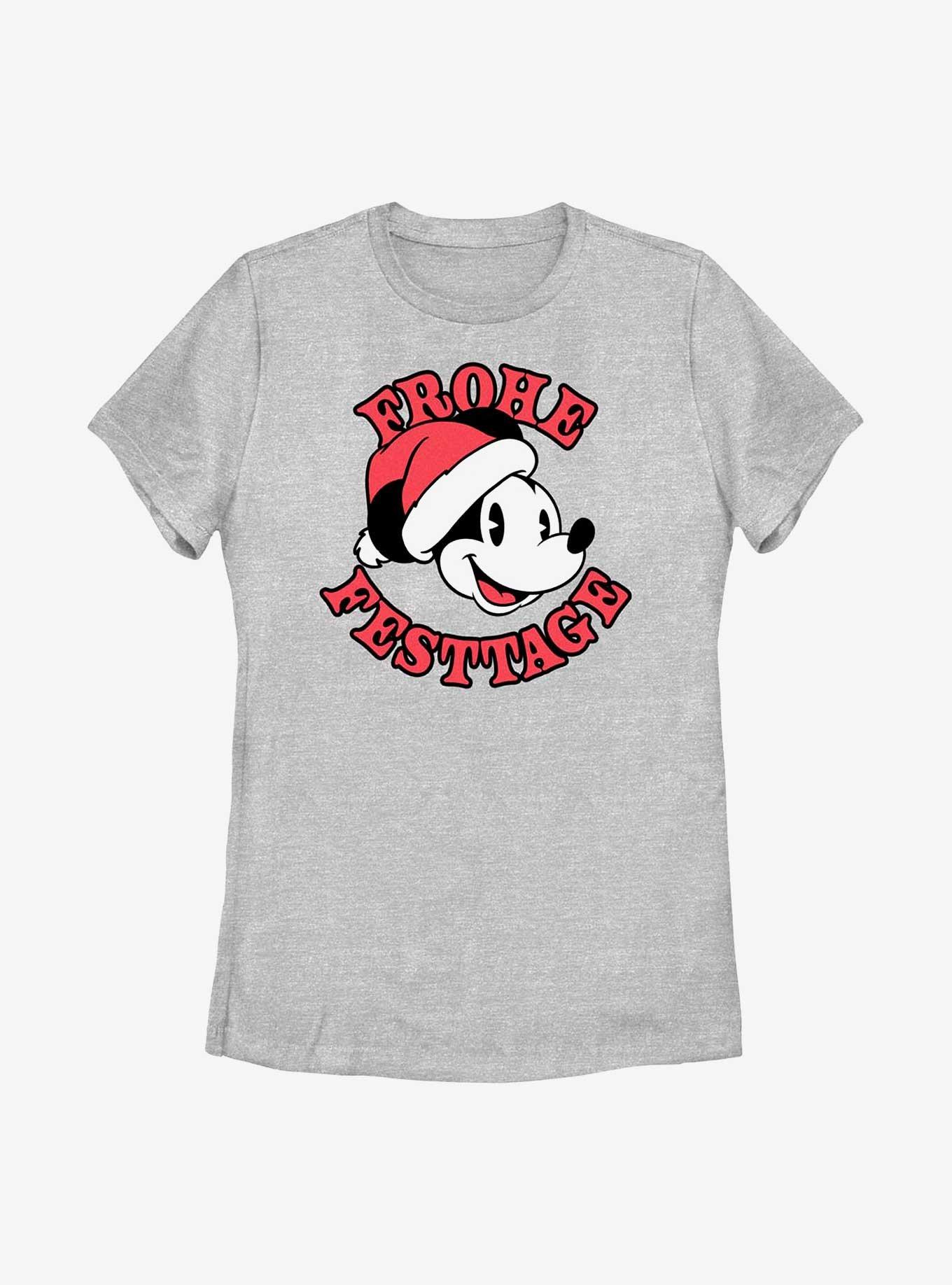 Disney Mickey Mouse Frohe Festtage Happy Holidays in German Womens T-Shirt, , hi-res