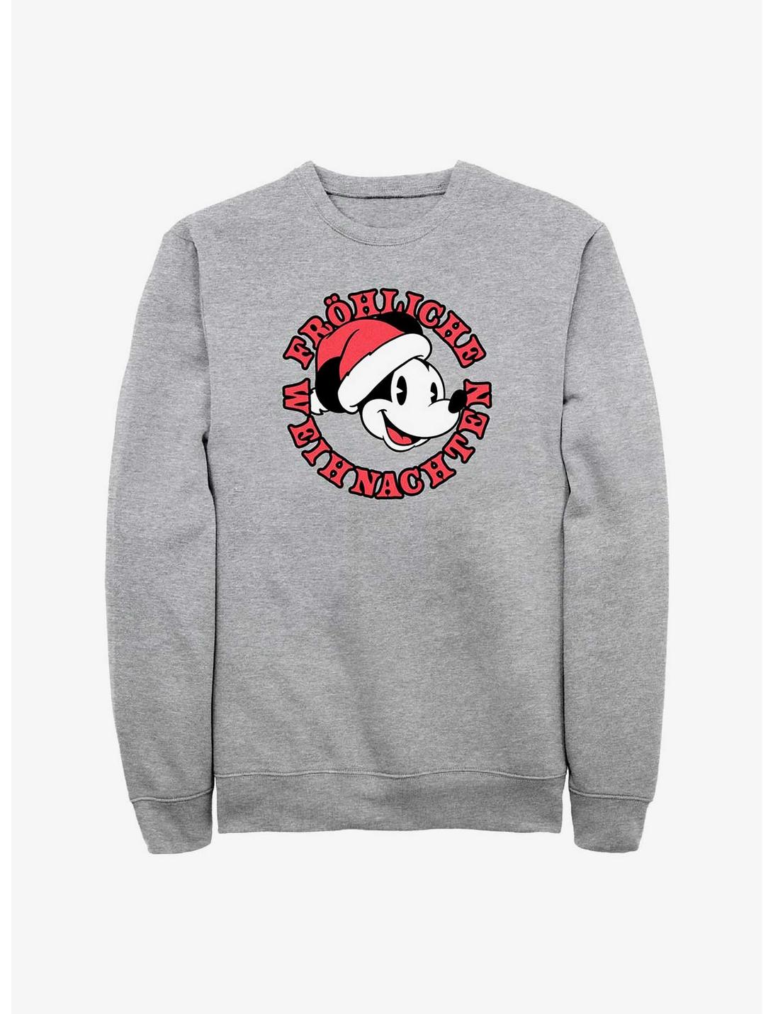 Disney Mickey Mouse Frohliche Weihnachten Merry Christmas in German Sweatshirt, ATH HTR, hi-res
