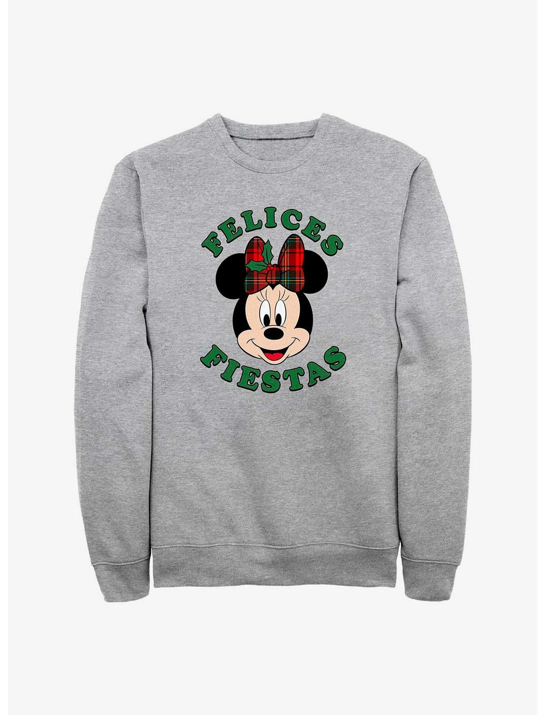Disney Minnie Mouse Felices Fiestas Happy Holidays in Spanish Sweatshirt, ATH HTR, hi-res