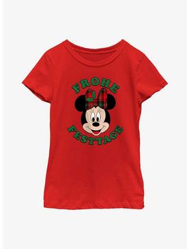 Disney Minnie Mouse Frohe Festtage Happy Holidays in German Youth Girls T-Shirt, , hi-res