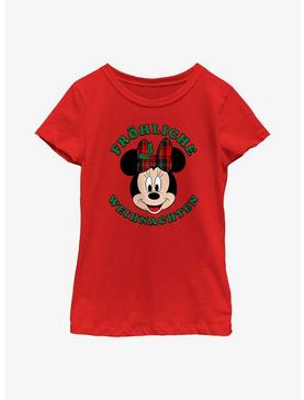 Disney Minnie Mouse Frohliche Weihnachten Merry Christmas in German Youth Girls T-Shirt, , hi-res