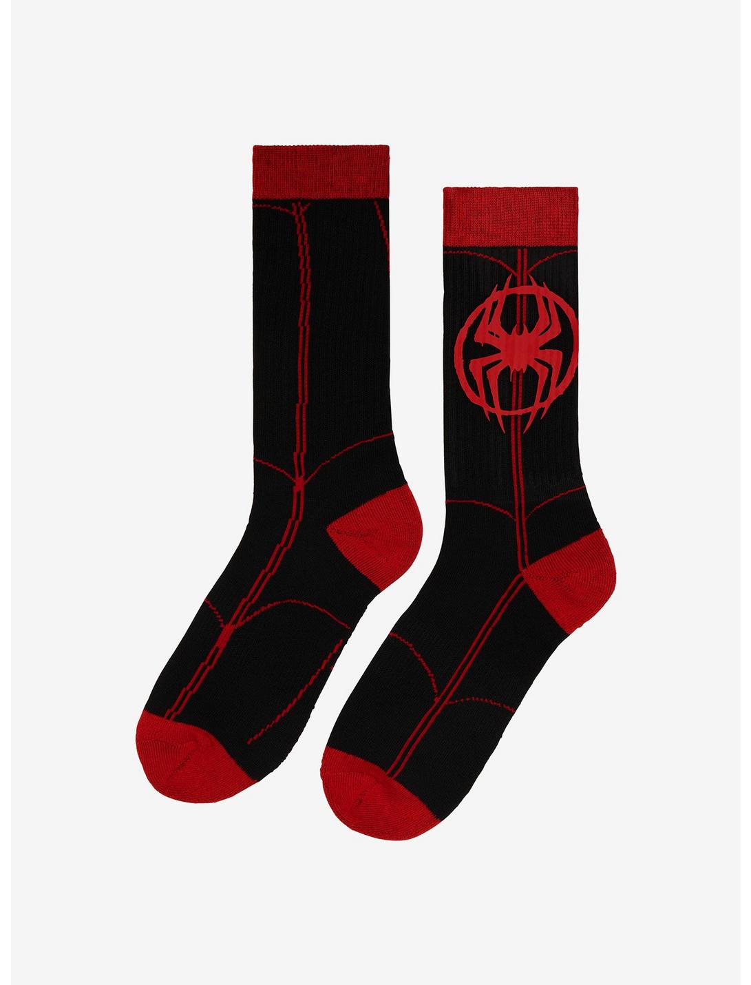Marvel Spider-Man: Across The Spider-Verse Miles Morales Crew Socks, , hi-res