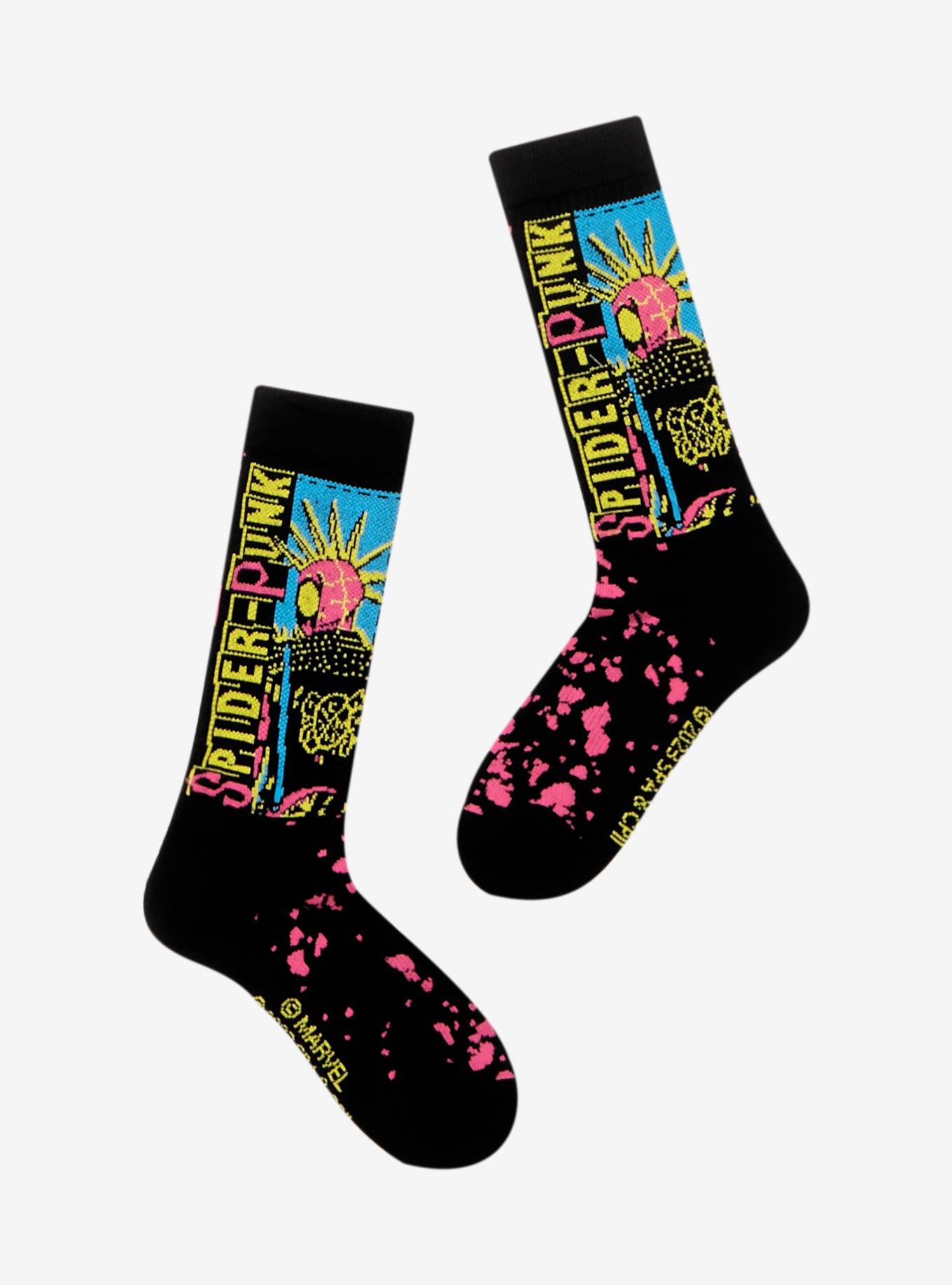 Marvel Spider-Man: Across The Spider-Verse Spider-Punk Crew Socks, , hi-res