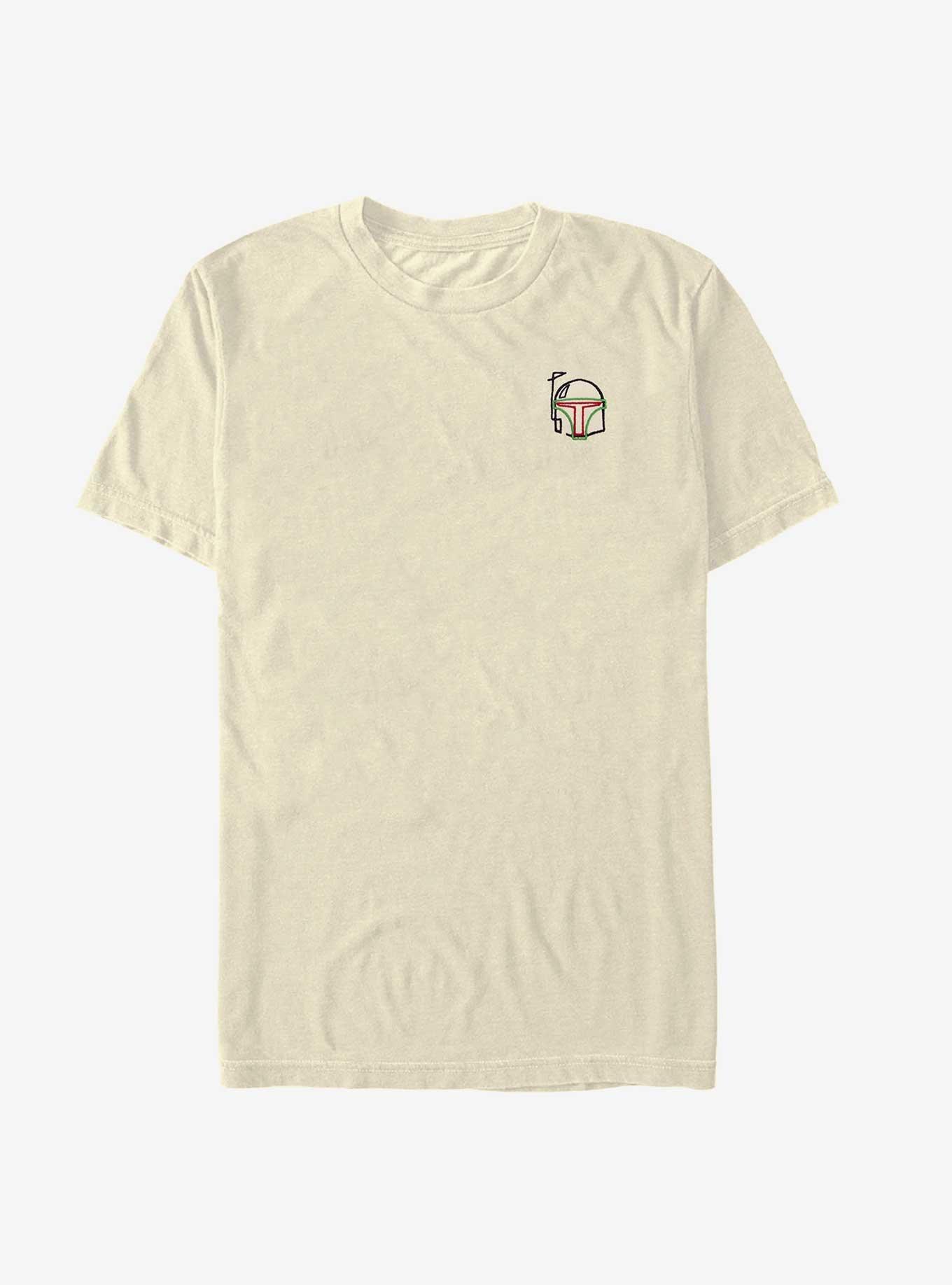 Star Wars Embroidered Boba Fett Helmet T-Shirt, NATURAL, hi-res
