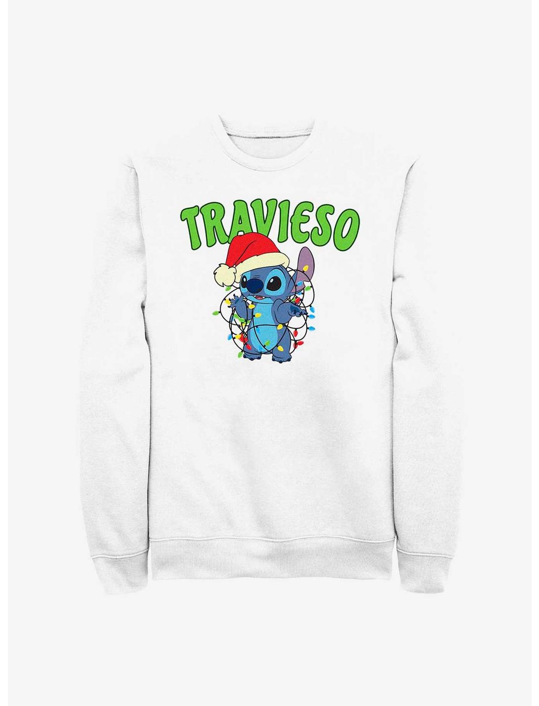 Disney Lilo & Stitch Travieso Naughty in Spanish Sweatshirt, WHITE, hi-res