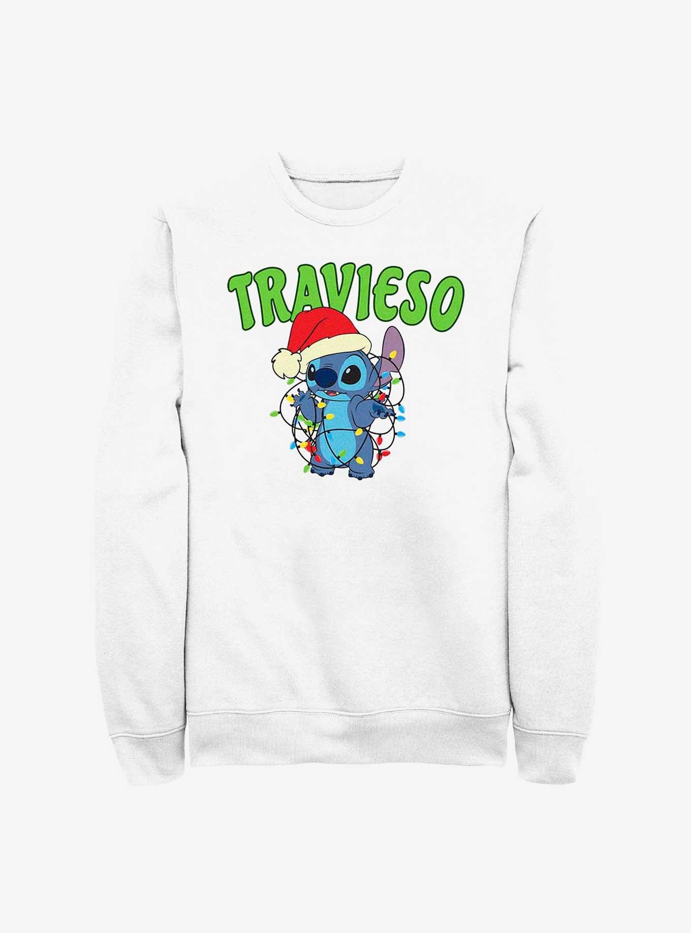 Disney Lilo & Stitch Travieso Naughty in Spanish Sweatshirt, WHITE, hi-res