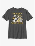 Disney Mickey Mouse & Friends Frohes Neues Jahr Happy New Year in German Youth T-Shirt, CHAR HTR, hi-res