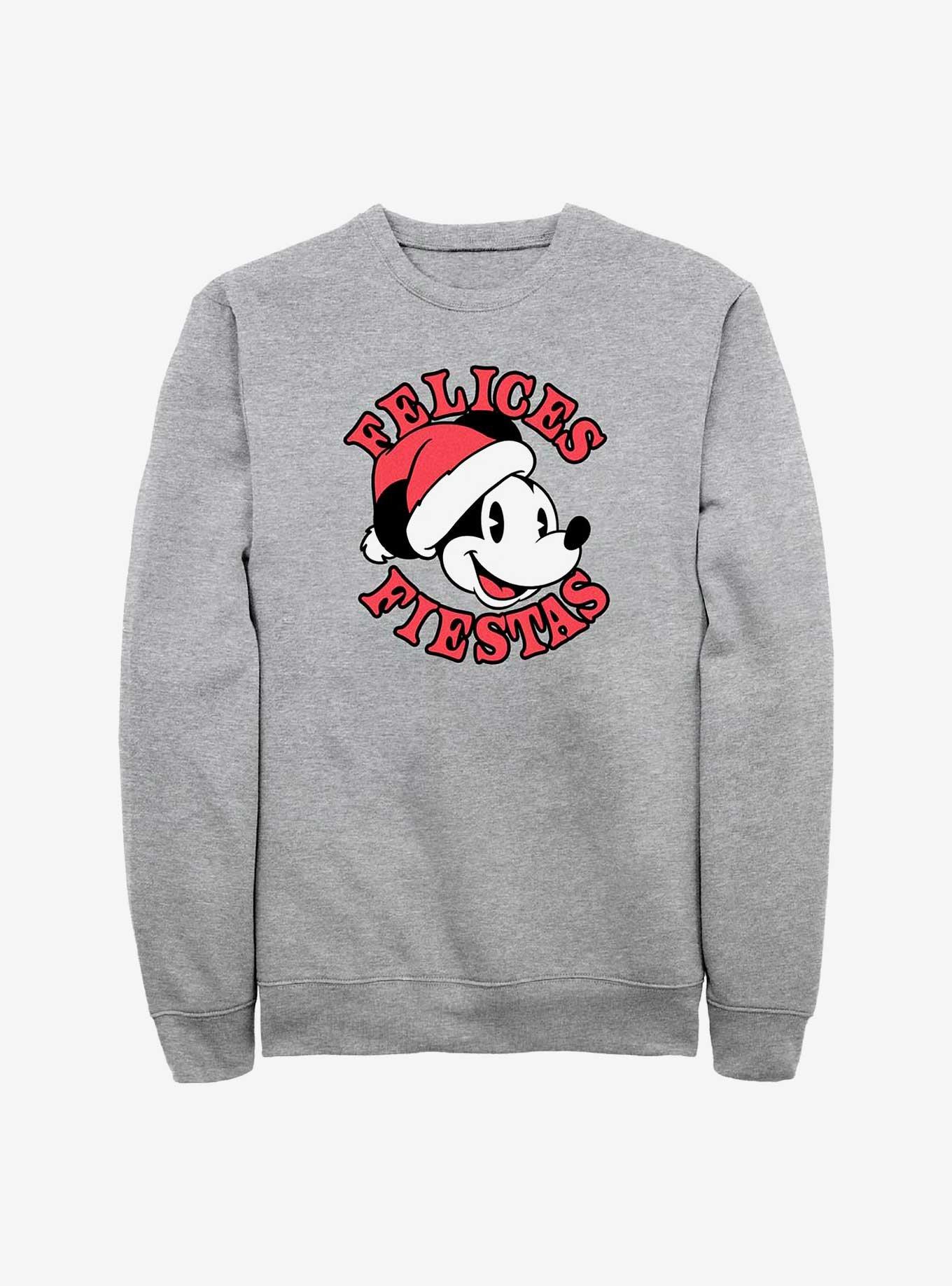 Disney Mickey Mouse Felices Fiestas Happy Holidays in Spanish Sweatshirt, ATH HTR, hi-res