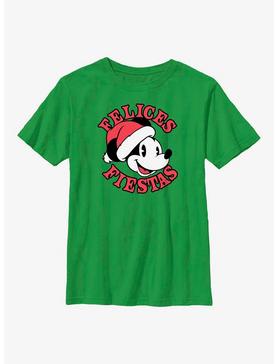 Disney Mickey Mouse Felices Fiestas Happy Holidays in Spanish Youth T-Shirt, , hi-res