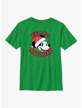 Disney Mickey Mouse Feliz Navidad Merry Christmas in Spanish Youth T-Shirt, , hi-res