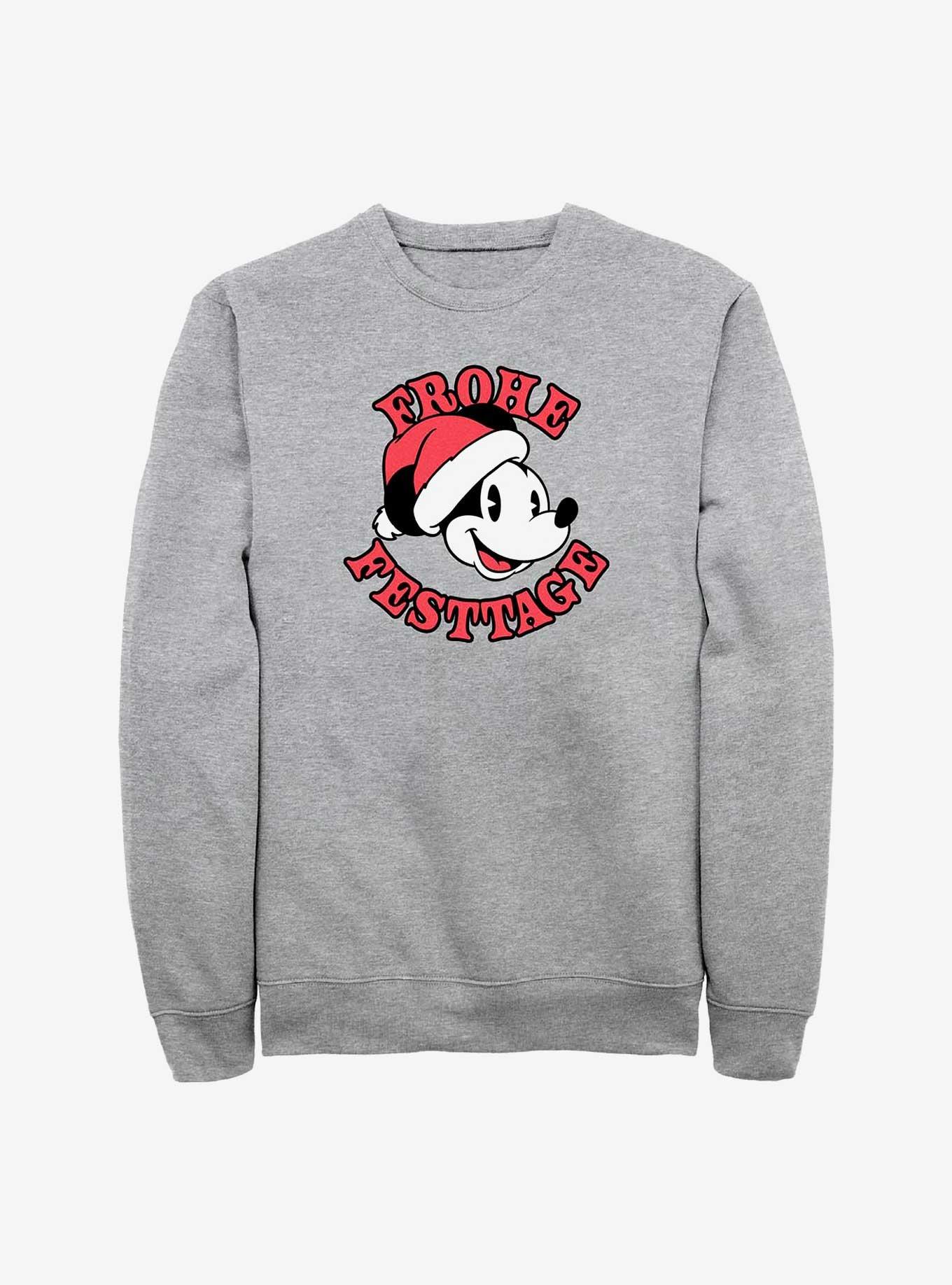 Disney Mickey Mouse Frohe Festtage Happy Holidays in German Sweatshirt, , hi-res